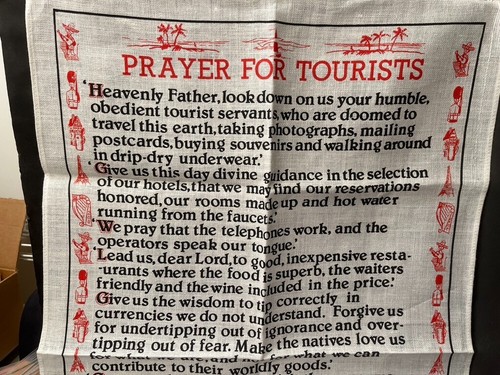 Vintage Irish Linen Fingal "Prayer for Tourists" - Art Buchwald - Picture 6 of 8