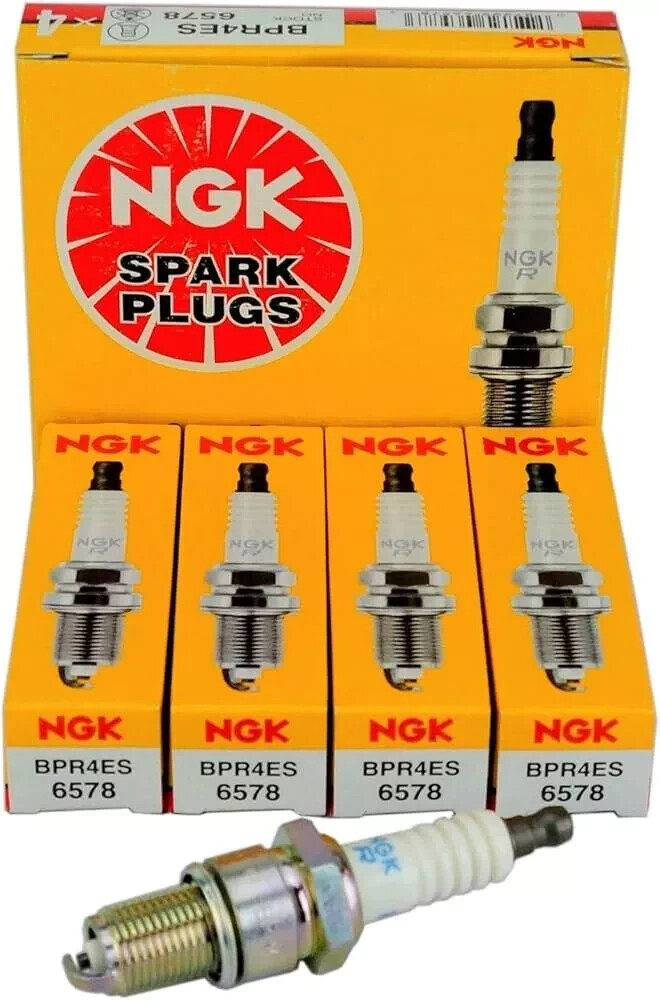 NGK 6578 Spark Plug BPR4ES - 4 Pack - NEW Genuine NGK SOLID Standard Lawnmower