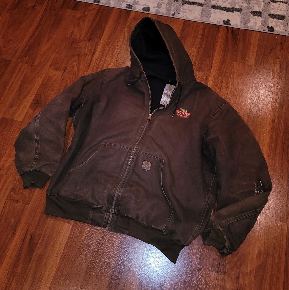 VTG Carhartt J25 DKB Mens XL-Tall Sandstone Hooded Work Duck VTG Carhartt J25 DKB Mens XL-Tall Sandstone Hooded Work Duck