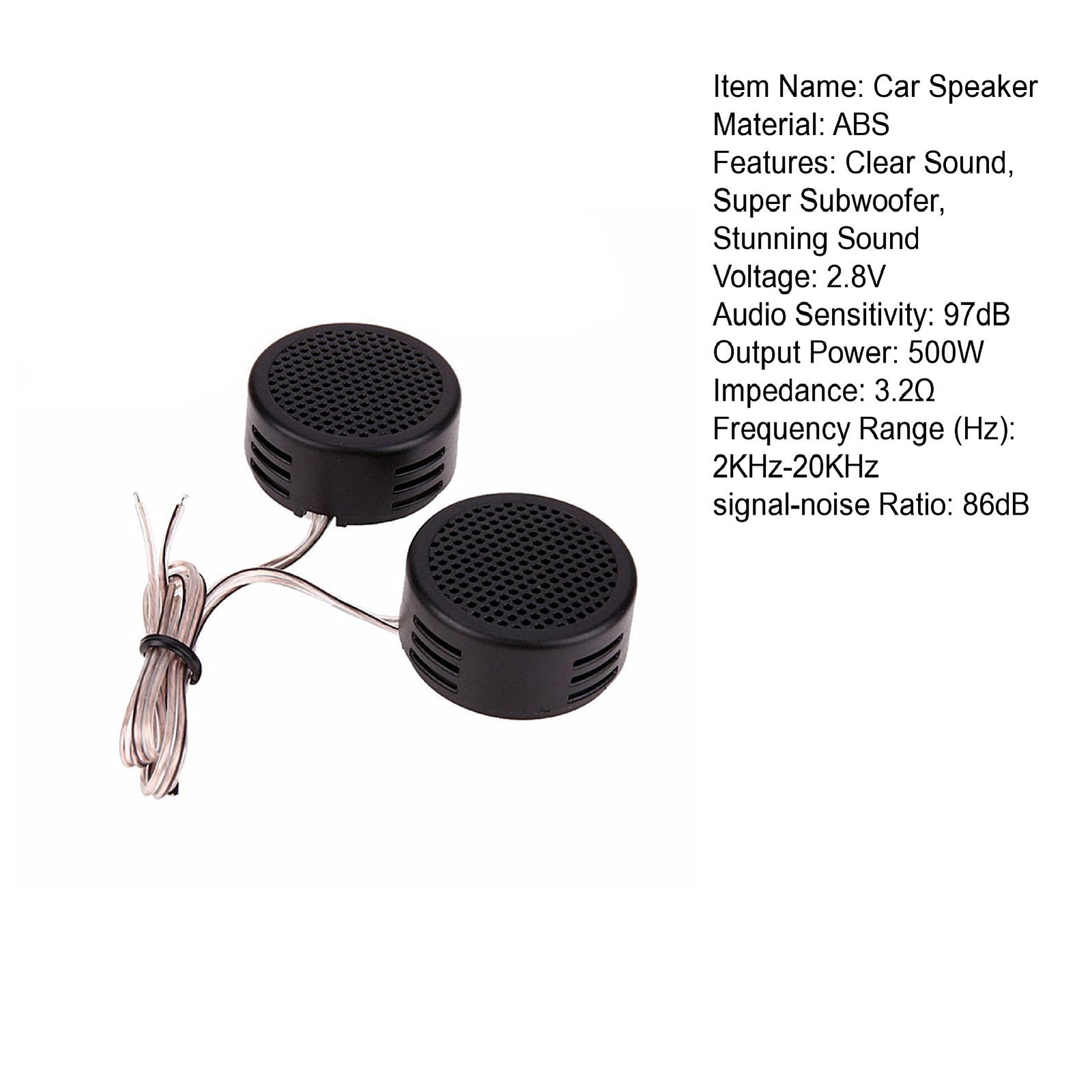 1 Pair Tp005a Car Audio Horn Super Subwoofer Clear Sound 500w High