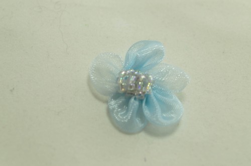 3 Appliques Fleur Organza Scrapbooking applique 20mm - Picture 2 of 11