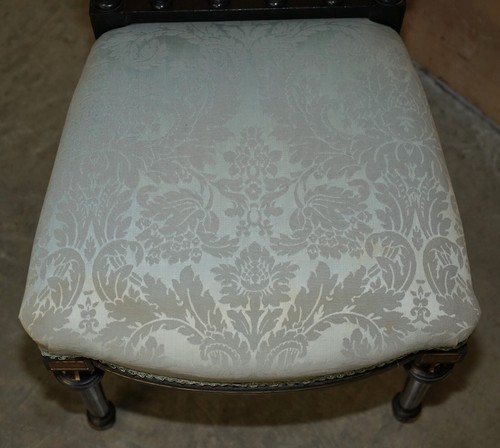 FOUR FINE BURR WALNUT AESTHETIC MOVEMENT DINING CHAIRS WITH GRAND TOUR PLAQUES - Picture 23 of 24
