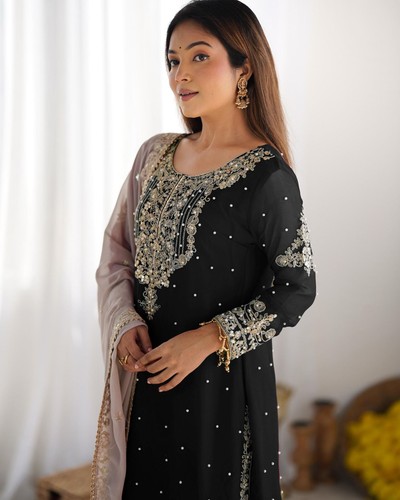 SALWAR KAMEEZ PAKISTANO INDIANO MATRIMONIO FESTA ABITO BOLLYWOOD VESTITO SHARARA - Foto 65 di 65