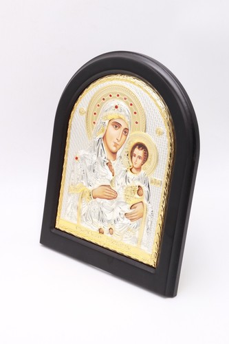 12.4" Mary Of Jerusalem Silver 950 Icon Land Orthodox Byzantine Gold Church Wood - Bild 9 von 11