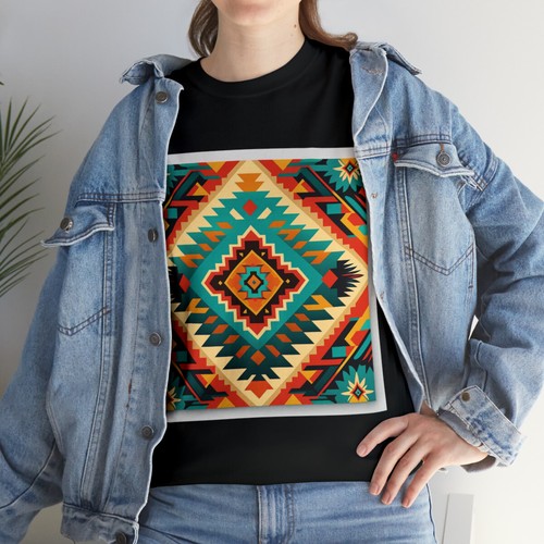 Unisex Adult T Shirt Southwestern Navajo Print Native American Aztec Colorful - Picture 22 of 25