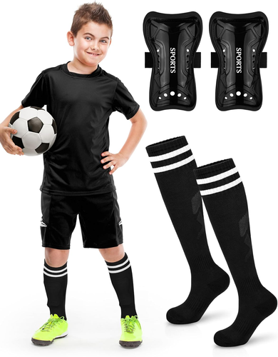 Kids Soccer Shin Guards & Socks, Protective Gear for Boys & Girls (Ages 3-15) - Picture 12 of 12