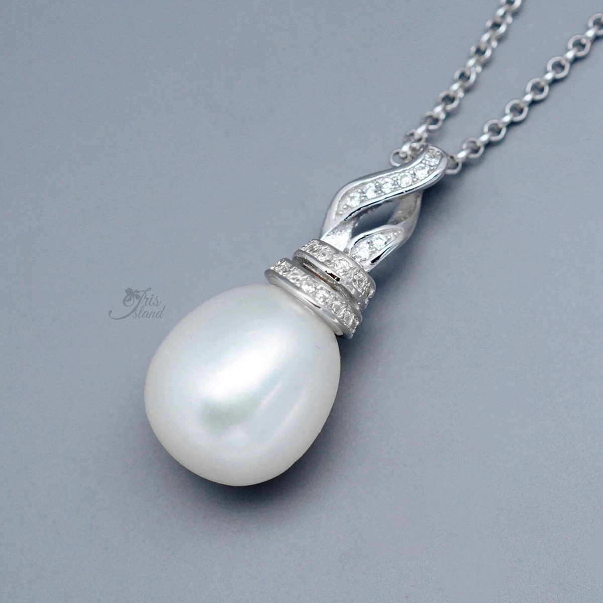 Beautiful 925 Sterling Silver Natural Freshwater Pearl Pendant Necklace, Pearl Jewelry for Women