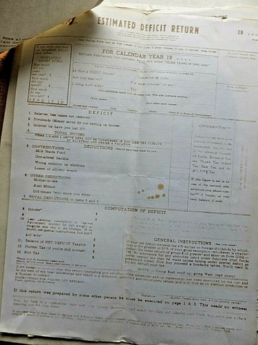 1964 Satire I.R.S. Tax Return and Letter.  Mimeographed.  - Picture 2 of 3