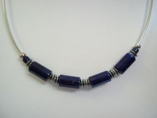 Silpada 925 Sterling Silver Choker Blue Sodalite Stone Necklace N1087