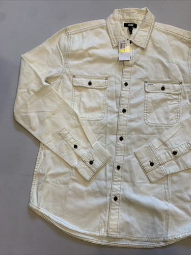 Paige Men's Beige Martin Utility Long Sleeve Button Up Shirt Medium NWT - Picture 2 of 10