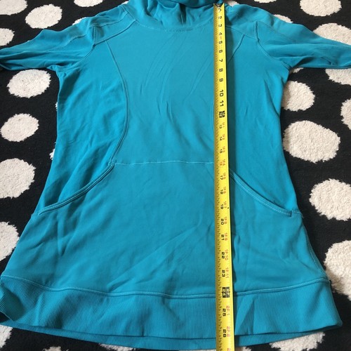Lululemon Base Runner Hoodie Women 6 Teal Half Micro Macro Surge Long Sleeve Run - Bild 11 von 12