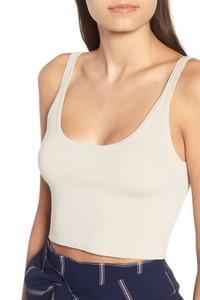 Leith-NEW-Beige-Cropped-Scoop-Neck-Women-039-s-Size-XL-Tank-Cami-Top-45-700