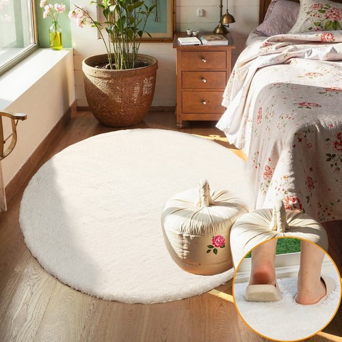 Solid Shag Rug Furry Cozy Fluffy Area Rugs Soft Carpet for Bedroom Living Room - Picture 32 of 48
