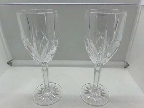 VTG Waterford Crystal Marquis Wine Glasses 8” Set of 2 Elegant Cut Crystal Ware - Picture 4 of 4