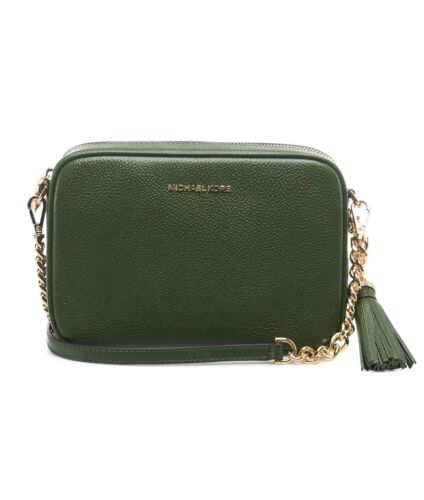 Michael Kors Ginny Leather Crossbody Bag Green EUC MSRP $248 - Picture 12 of 20