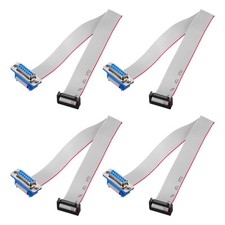 4 Pcs Flat Ribbon Cable, 2.54mm Pitch 19mm Width 16 Pin Female DB15 to FC-16