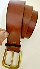 Vintage 90s GAP Brown Leather Belt Solid Brass Buckle Size 30