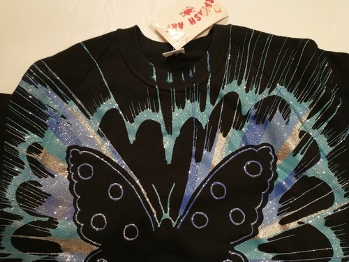 Jerzees Womens L Splash Art Collection Unique Vintage Glittery Sweatshirt black - Bild 4 von 11