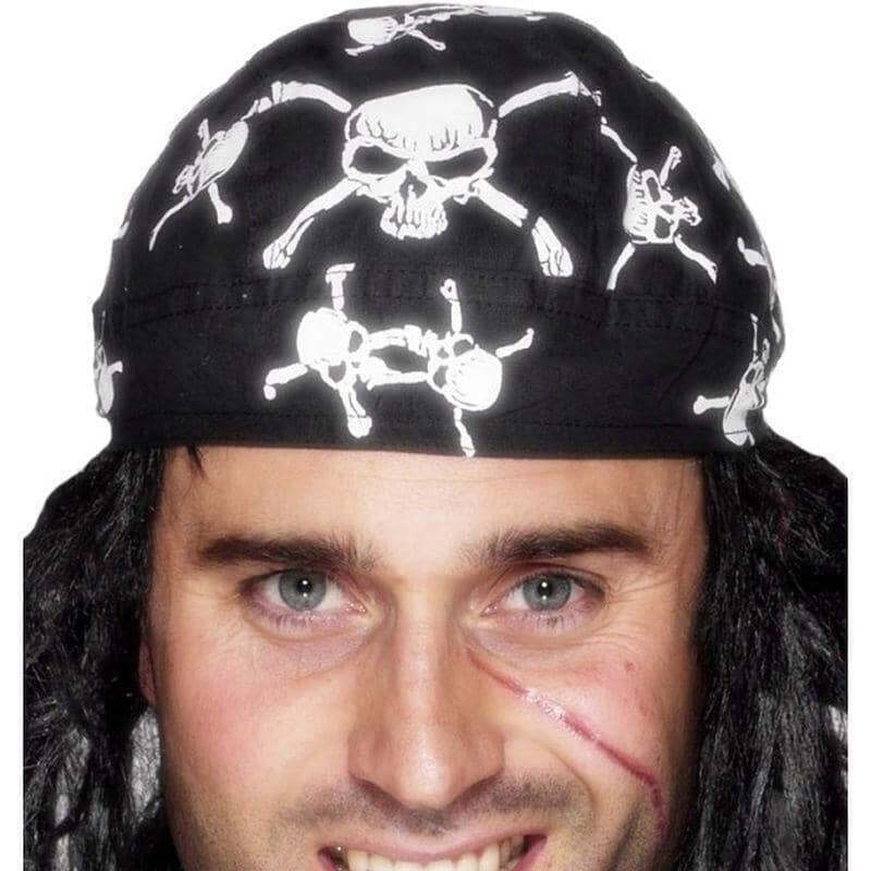 Pirate Bandana Skull and Crossbones Design Adult Black Pirate Bandana Skull and Crossbones Design Adult Black