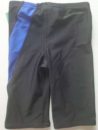 Speedo Powerflex Men's Swim Competition Practice Suit Jammer Black Blue 24 - Picture 2 of 5
