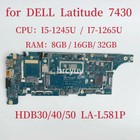 LA-L581P For DELL Latitude 7430 Motherboard CPU:I5-1245U RAM:8GB/16GB/32GB