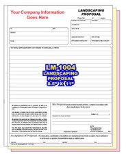 LAWN CARE PROPOSAL CUSTOM PRINTED 2 or 3 Part Carbonless