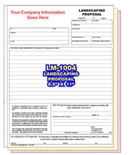 LAWN CARE PROPOSAL CUSTOM PRINTED 2 or 3 Part Carbonless