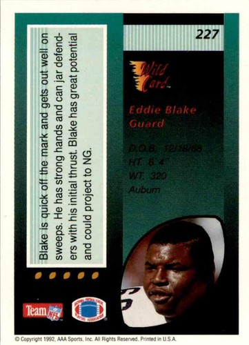 1992 Wild Card - Football Singles - #1 - 250 - Pick Your Players - Picture 400 of 436