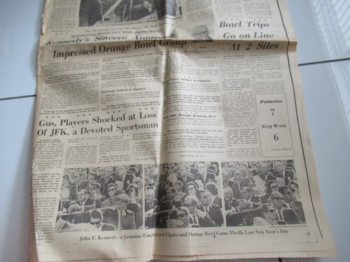 Vintage 1963 Miami Herald Sports Sec Newspaper 6 SPECIAL JOHN KENNEDY PHOTOS HTF - Picture 3 of 3