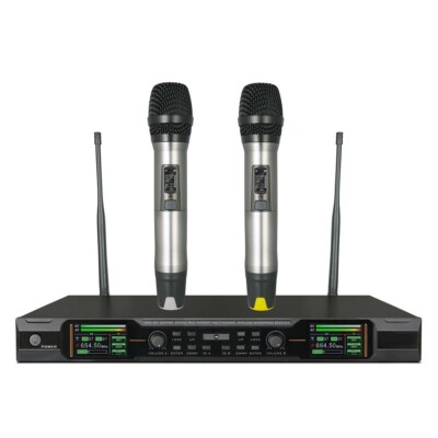 UHF PLL True Diversity Wireless Microphone Mic System For Singing Stage Speaking