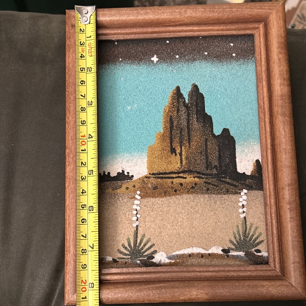 VTG Navajo Sand Art: “Ship Rock, New Mexico”Signed By Artist