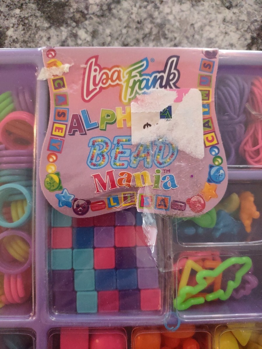 VINTAGE LISA FRANK ALPHABET BEAD MANIA KIDS BEADS SET MINT SEALED