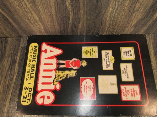 VTG 1978 Annie a Musical at Dallas Music Hall State Fair Texas Card Poster HTF - Picture 3 of 11