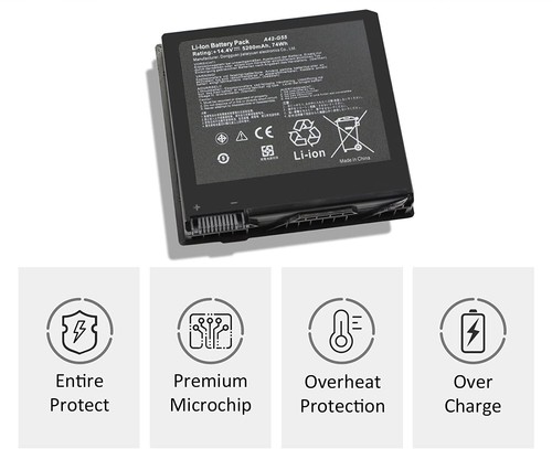 74Wh 5200mAh A42-G55 Laptop Battery 8Cell for ASUS G55 G55V G55VM G55VW - Picture 3 of 7