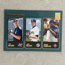 2001 Topps Prospects #728 Jake Peavy, Phil Wilson, Darwin Cubillan Rookie Card