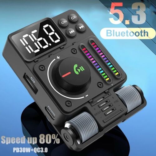Wireless Bluetooth 5.3 FM Transmitter Radio Adapter USB Ports Car Fast Charger - Picture 13 of 13