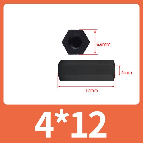 Distanziale esagonale in plastica nylon nero montante viti femmina M2 M2,5 M3 M4 M5 M6 - Foto 64 di 109