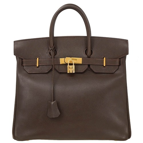 Hermes Chocolat Courchevel Haut a Courroies 32 Handbag 18□C 176329