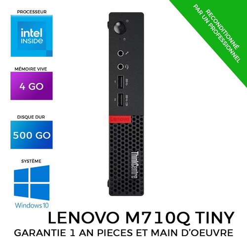 Ordinateur Mini PC Lenovo ThinkCentre M710q Tiny Desktop - Photo 1/3