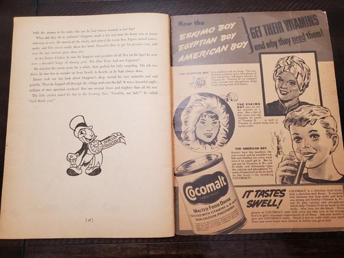 1939 Walt Disney's Pinocchio w/ Pictures to Color, Racine, WI, Vintage Childrens - Picture 10 of 11