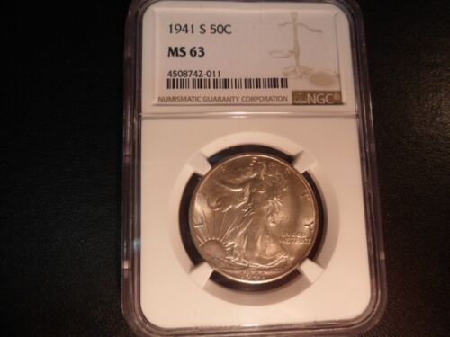 1941-S NGC MS63 WALKING LIBERTY HALF DOLLAR ** BETTER DATE - Picture 1 of 4