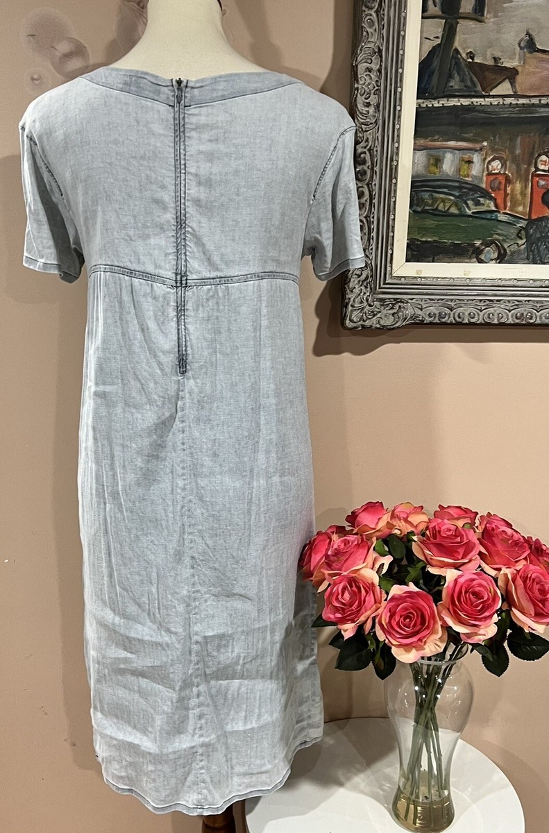 A.P.C. Linen Blend Short Sleeve Pocket Denim Dress Size M | eBay