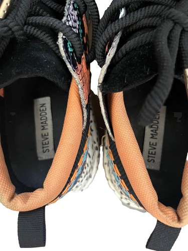 Steve Madden Womens Cliff Sneaker Black /blue/orange Size 10 M - Picture 4 of 5