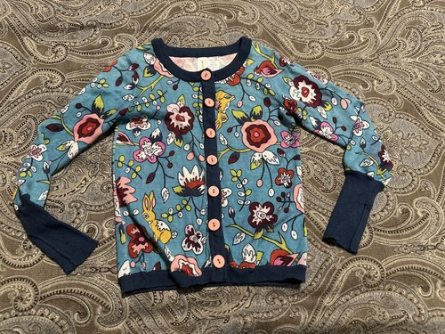 Matilda Jane Paint By Numbers Central Park Cardigan Sz 4 Girls Bunnies Aqua Bird
