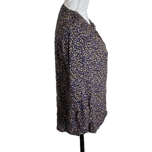 Maeve by Anthropologie blaues 3/4 Rüschen Glockenärmel Button Down Top, Gr. XS - Bild 4 von 8