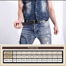 Genuine Leather Belt - Solid Pattern Cow Skin Metal Buckle Business Casual Wear