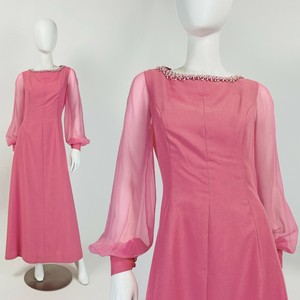 pink beaded maxi dress