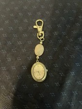 Quartz Pocket Watch Rose Quartz Stone W/Hook Analog Rose Colored Face Not Tested
