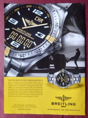 2/2004 PUB UHR BREITLING WATCH CHRONOMETER AEROSPACE ORIGINAL AD