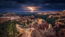 Landscape nature lightning mountains bryce canyon Custom Gaming Mat Desk